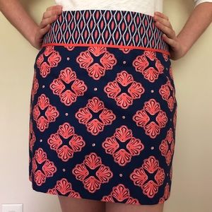Vineyard Vines navy and coral  skirt
